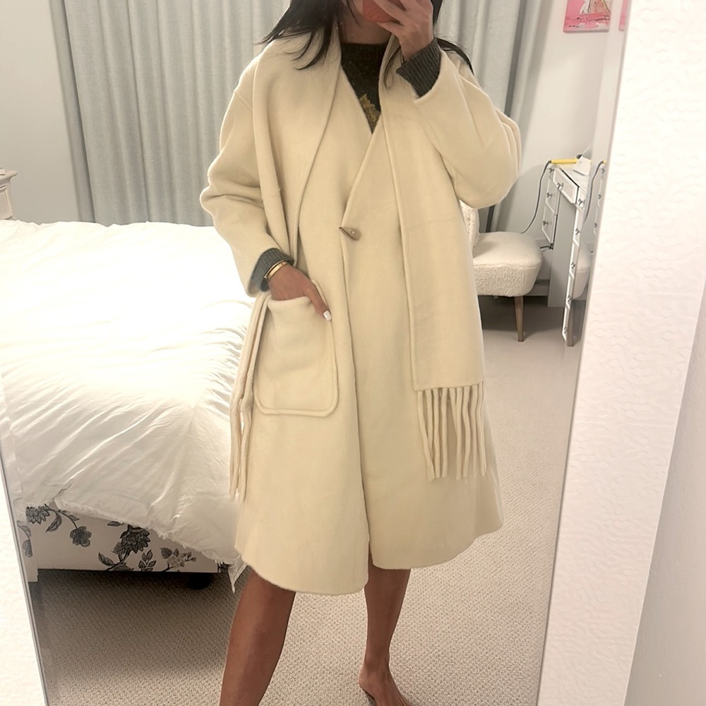 Celine wool coat with matching scarf